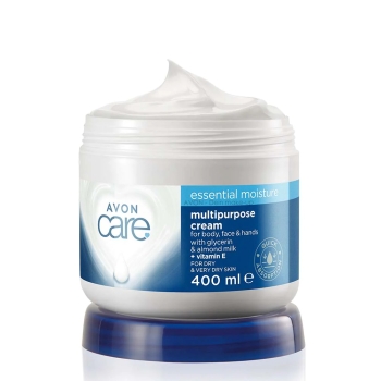 AVON Care ESSENTIAL MOISTURE Feuchtigkeitsspendende Creme für Gesicht, Hände & Körper, mit Glyzerin, Mandelmilch & Vitamin E