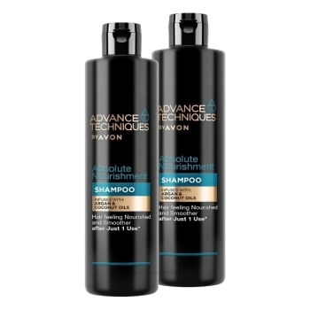 AVON Advance Techniques ABSOLUTE NOURISHMENT Pflegeshampoo mit Argan- & Kokosöl - Doppelpack