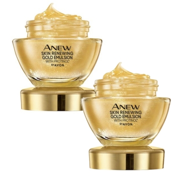 AVON ANEW SKIN RENEWING Gold Emulsion mit Protinol™ - Doppelpack