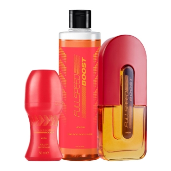 AVON Full Speed BOOST (3-tlg ) Set mit EdT Spray, Shampoo Duschgel & Deoroller
