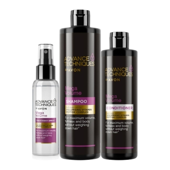 AVON Advance Techniques MEGA VOLUME 3-teiliges Set mit Shampoo, Spülung & Sprühkur