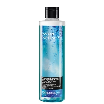 AVON senses OCEAN SURGE Shampoo & Duschgel für Männer Meeresbrise & Pfefferminznoten /250