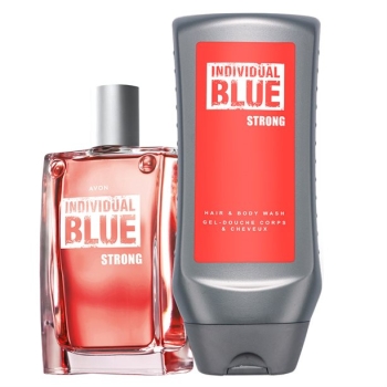 AVON Individual Blue STRONG 2-teiliges Duft-Set Eau de Toilette Spray & Shampoo / Duschgel