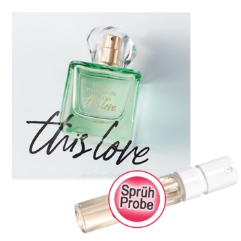 AVON TTA THIS LOVE für Sie EdP Spray / Karte mit Sprühprobe