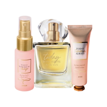 AVON TTA Today für Sie (3-tlg) Duft-Set mit EdP Spray (30), Handcreme & Duftspray fürs Haar