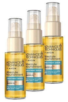 AVON Advance Techniques ABSOLUTE NOURISHMENT Pflege-Serum mit Argan- & Kokosöl (3-er) Set