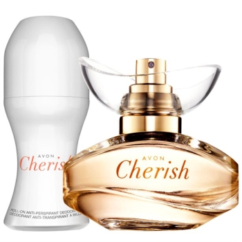 AVON Cherish 2-teiliges Duft-Set mit EdP Spray (50) & Deoroller + Geschenktasche Gratis