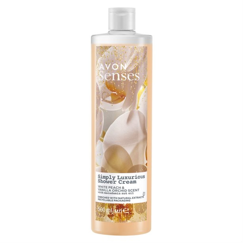 AVON senses SIMPLY LUXURIOUS Duschgel Pfirsich & Vanille-Orchidee  /500