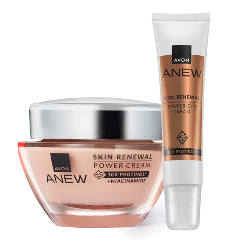 AVON ANEW SKIN RENEWAL 2-tlg Set mit Power-Creme & Power-Augencreme