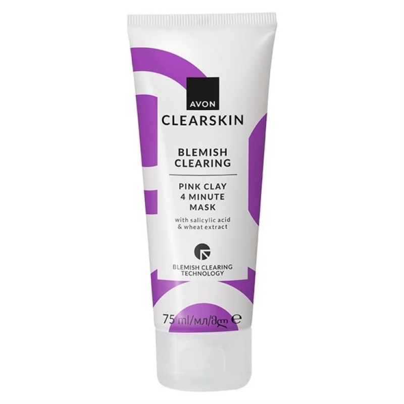 AVON clearskin BLEMISH CLEARING PINK 4-Minuten-Maske mit rosa Tonerde