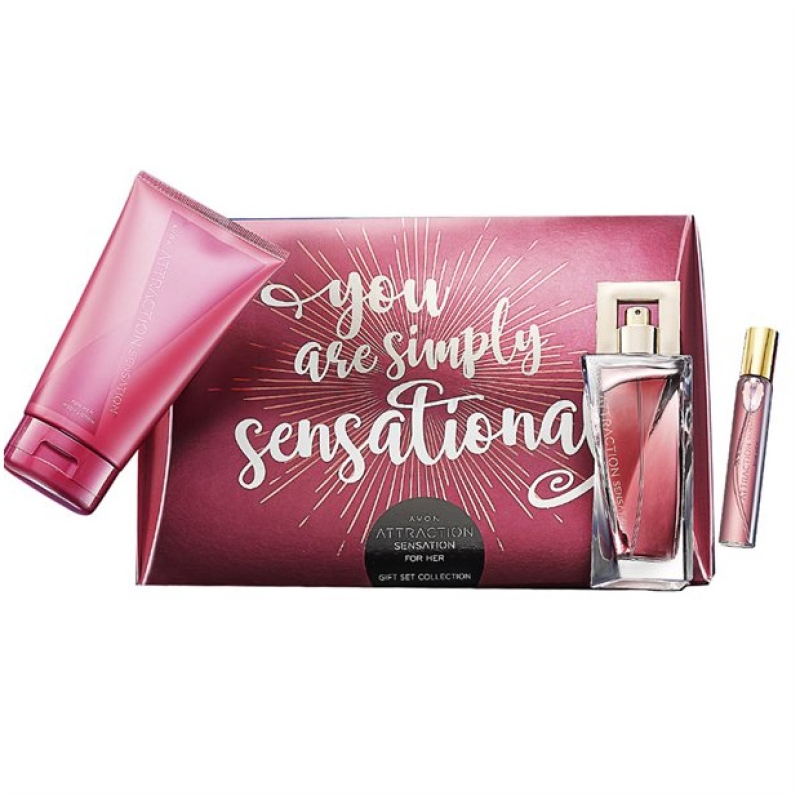 AVON Attraction SENSATION für Sie 3-teiliges Geschenkset + Katalog GRATIS