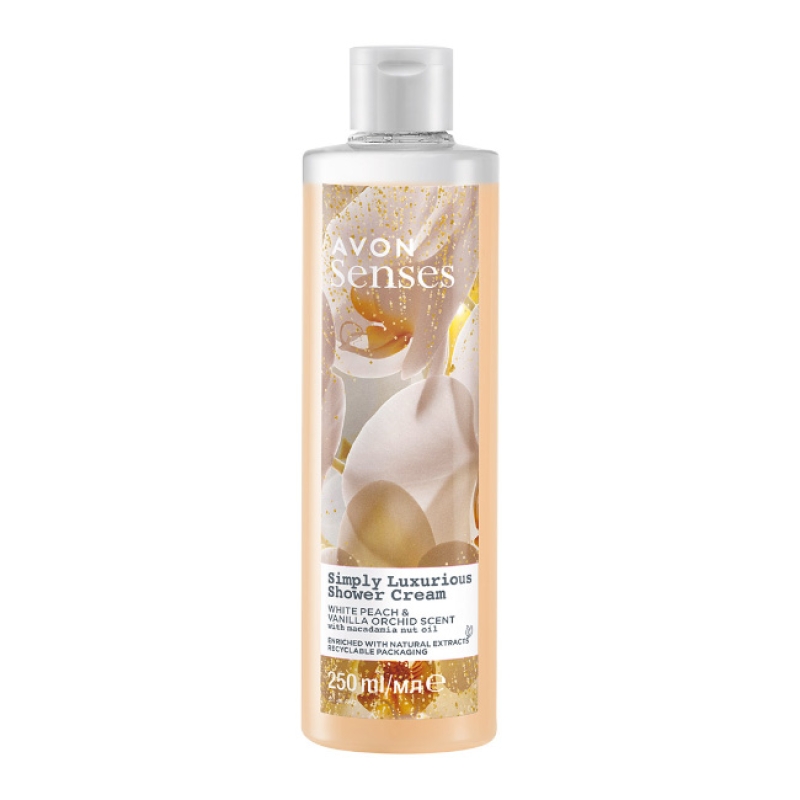 AVON senses SIMPLY LUXURIOUS Duschgel Pfirsich & Vanille-Orchidee /250