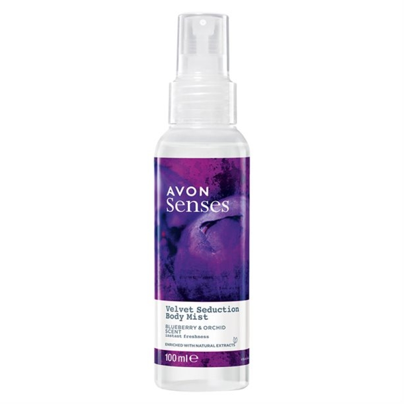AVON senses VELVET SEDUCTION Körperspray Orchide & Blaubeere