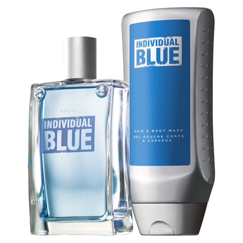 AVON Individual Blue( 2-tlg) Set mit EdT  Spray & Shampoo/Duschgel