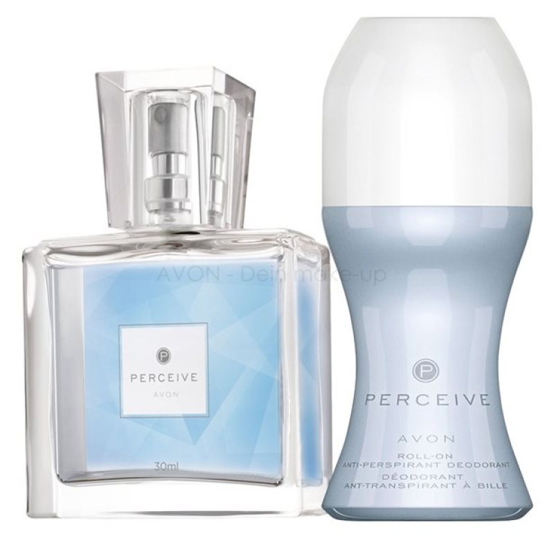 AVON Perceive (2-tlg)  Duft-Set mit EdP Spray (30) & Deoroller + Premium-Geschenktasche