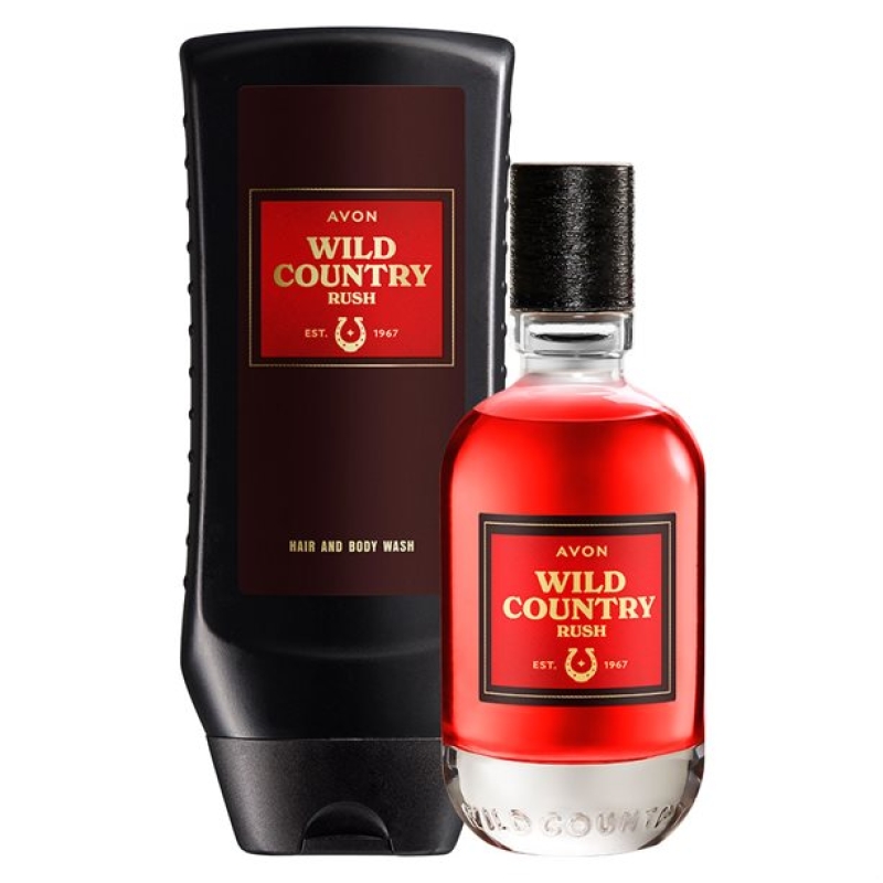 AVON Wild Country RUSH (2-tlg) Set mit EdT Spray & Shampoo & Duschgel