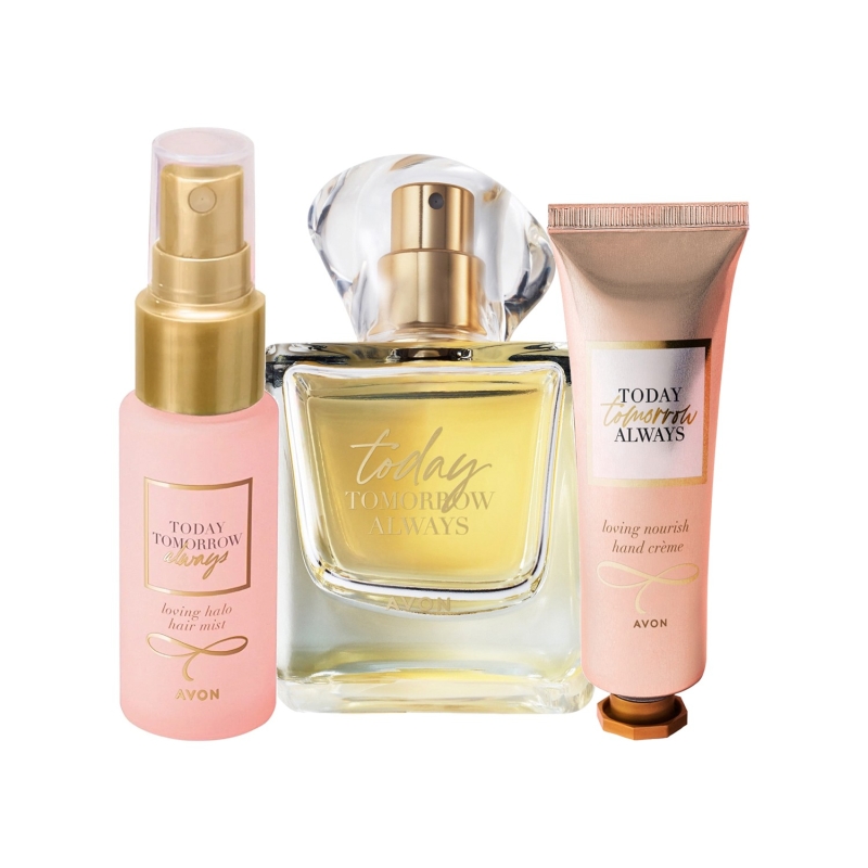 AVON TTA Today für Sie (3-tlg) Duft-Set mit EdP Spray (30), Handcreme & Duftspray fürs Haar